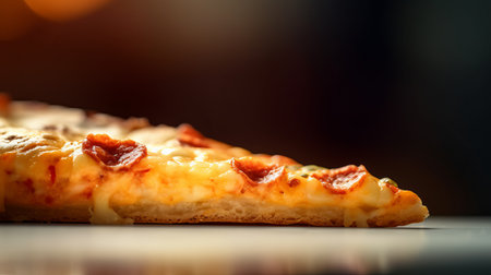 View of delicious freshly made hot pizza. Big cheese lunch or pizza dinner with ingredientsの素材