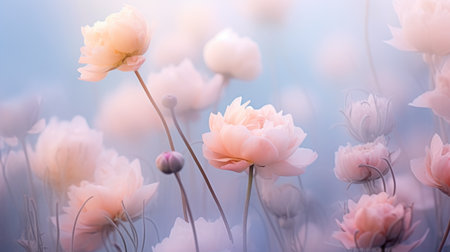 Bright colorful composition of flowers of pastel colors. Unique natural colorsの素材