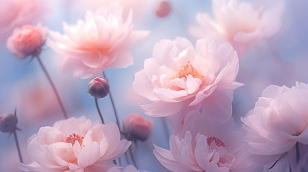Bright colorful composition of flowers of pastel colors. Unique natural colorsの素材