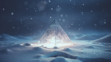 Futuristic landscape with a pyramid. Artifact on a distant planetの素材