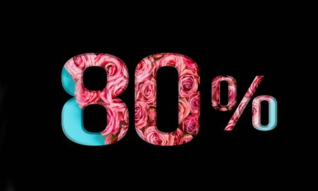 Valentines day sale banner. Promotion of the poster sale or 80 percent discount for sale in the storeの写真素材