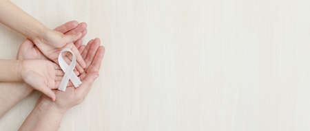 Concept lung cancer awareness November month. Top view. Copy space. Flat lay. Bannerの写真素材