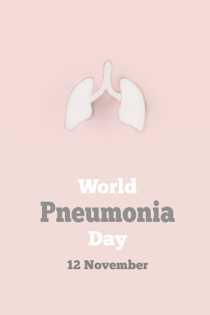 World Pneumonia Day. World tuberculosis day, copd. Lung shaped paper on pink background. Concept respiratory and chest. World no tobacco day, lung cancer, Pulmonary hypertension.の写真素材