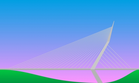 cable-stayed bridgeのイラスト素材