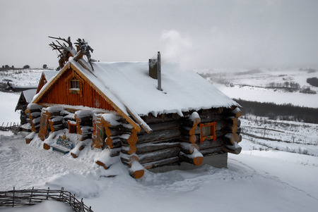 Russian sauna, Abalak village, Tobolsk district, Russiaの写真素材