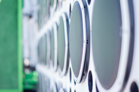 Many audio speakersの写真素材