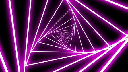 A neon tunnel of triangles spins.の写真素材