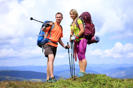Summer hiking in the mountains.の写真素材