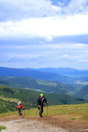 Summer hiking in the mountains.の写真素材