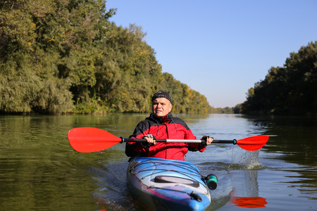 Kayaking the Colorado River Between Lees Ferry and Glen Canyon Damの写真素材
