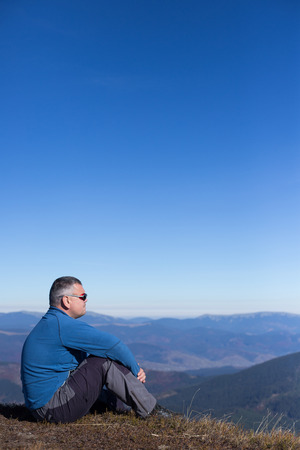 Hiking in Caucasus mountains.の写真素材