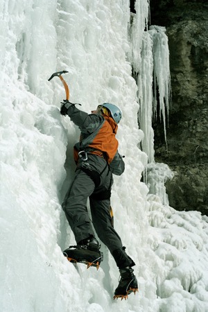 Ice climbing the North Caucasus.の写真素材