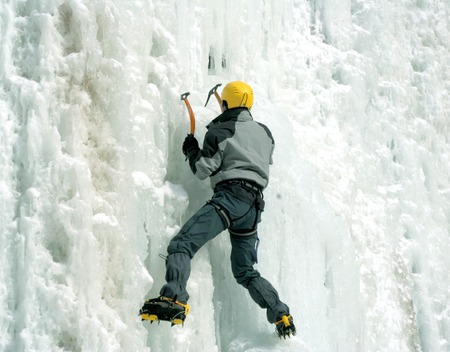 Ice climbing the North Caucasus.の写真素材
