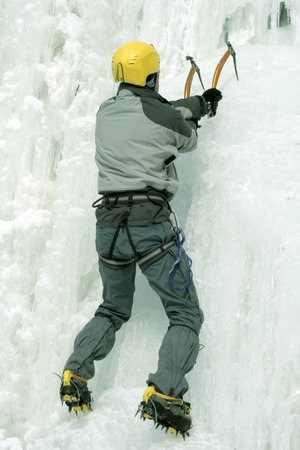 Ice climbing the North Caucasus.の写真素材