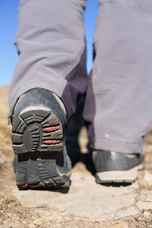 Hiker trekking in the mountains. Sport and active life.の写真素材