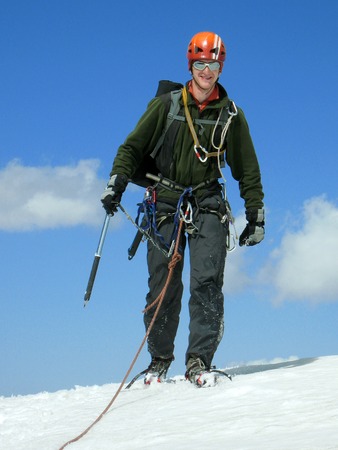 Winter alpine trekkingの写真素材