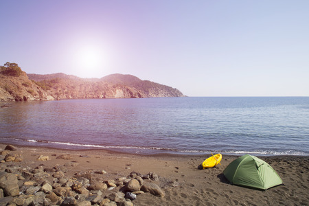 Camping on the beach.の写真素材