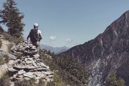 Hiking around Mont Blanc.の写真素材