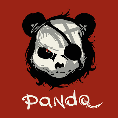 vector drawing of a Panda for printing cutting plotterのイラスト素材