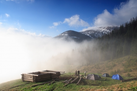 The area around the mountain Goverla, Carpathians, Ukraineの写真素材