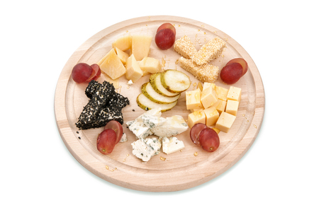 cheese platter, Assorted cheeses, Dor Blue, Camembert, Brie, Maasdam, suluguniの写真素材