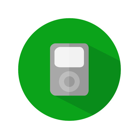 Simple mp3 player design in a green circle on a white backgroundのイラスト素材