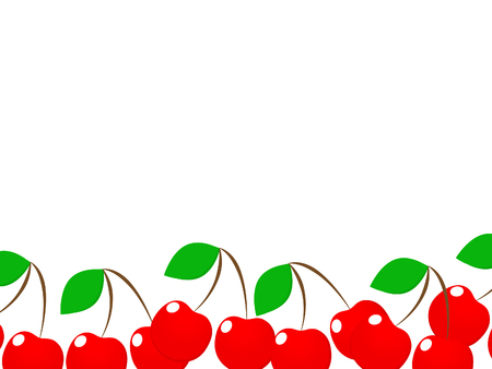 Magnificent design of fresh delicious red cherries.のイラスト素材