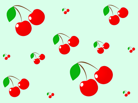 Magnificent design of fresh delicious red cherriesのイラスト素材