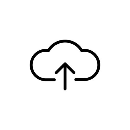 Upload vector icon, cloud storage symbol. Flat vector illustration for web site or mobile app isolated on whiteのイラスト素材