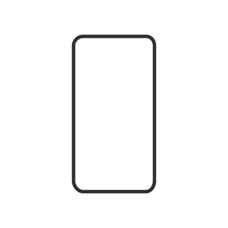 Wonderful silhouette design of a mobile phone on a white backgroundのイラスト素材