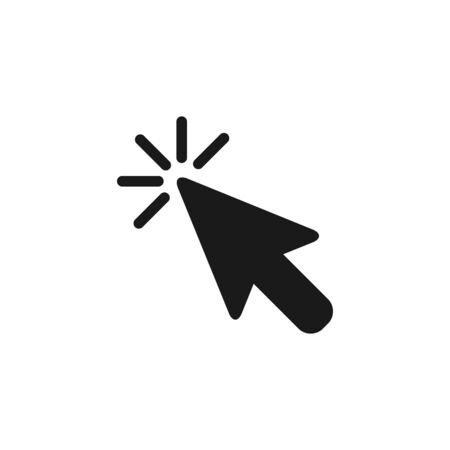 Cursor flat icon illustration, click vector symbol isolated on the white backgroundのイラスト素材