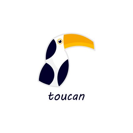 Bird toucan icon symbol. Clean shape toucan bird head vector isolated on white backgroundのイラスト素材