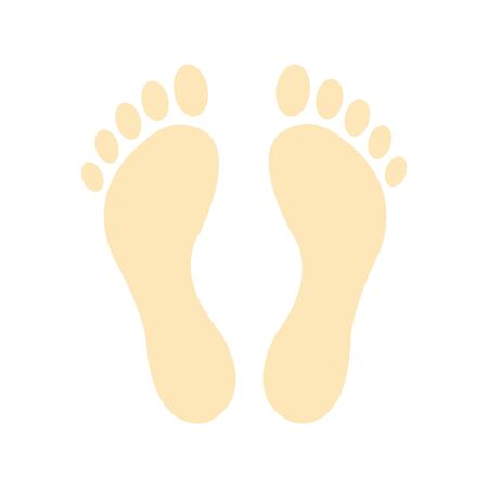 Footprint vector illustration, human foot print symbol, feet silhouette isolated on white backgroundのイラスト素材