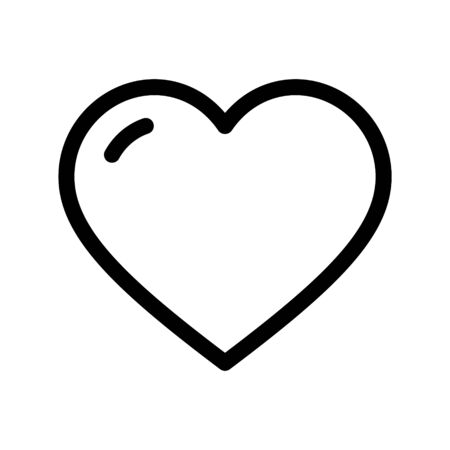 Heart vector icon. Vector cartoon flat love symbol isolated on the white backgroundのイラスト素材