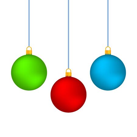 Realistic Christmas set balls vector icons isolated on the white backgroundのイラスト素材