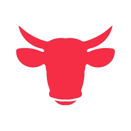 Cow head icon isolated on the white backgroundのイラスト素材