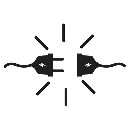 Electric plug  template, vector illustration isolated on whiteのイラスト素材