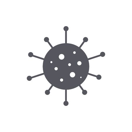 Microbe, bacterium icon, virus flat illustration isolated on whiteのイラスト素材