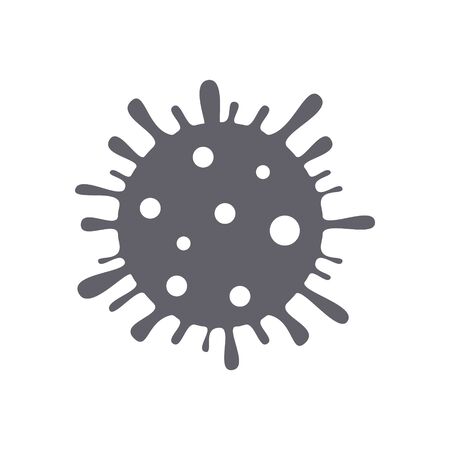 Microbe, bacterium icon, virus flat illustration isolated on whiteのイラスト素材