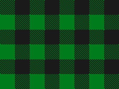 Green and Black Lumberjack plaid seamless pattern. Simple vintage textile design. Seamless vector pattern. Scottish cage. Tartan plaid seamless abstract checkered pattern backgroundのイラスト素材