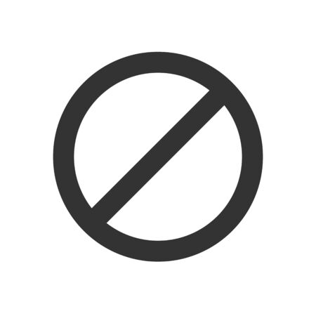 Black forbidden icon symbol in trendy style isolated on white. Stop and cancel illustrationのイラスト素材