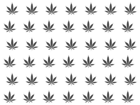 cannabis leaves pattern background. Marijuana vector seamless pattern engraving plant illustrationのイラスト素材
