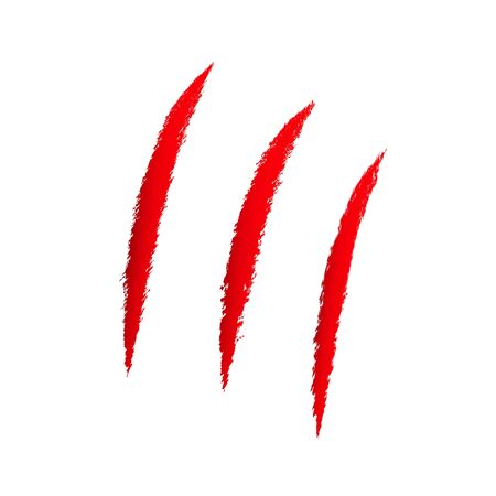 Claw scar scratch with blood icon vector. Animal predator foot sign illustration isolated on whiteのイラスト素材