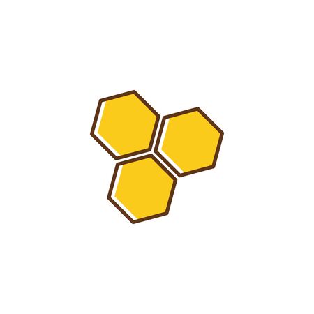 Honeycomb icon vector illustration isolated on white. Logo bee symbol. Hexagonal geometric element design.のイラスト素材
