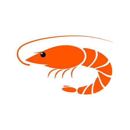 Shrimp icon vector illustration. Fresh sea food isolated on white background.のイラスト素材