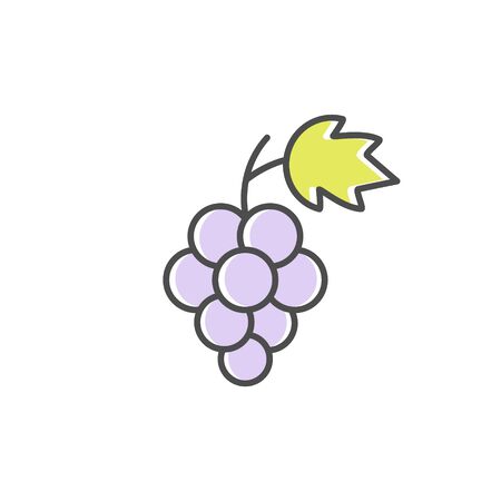 Grape icon. Logo sign for fruits, wine, juice and healthy vegan food vector illustration isolated on white.のイラスト素材