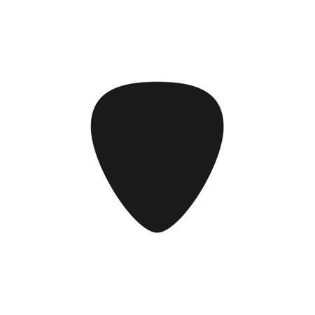 Guitar pick icon. Black silhouette vector illustration isolated on white.のイラスト素材