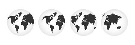 World map set. Earth symbol collection vector illustration isolated on white.のイラスト素材