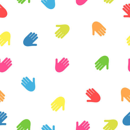 Seamless pattern from hand printsのイラスト素材