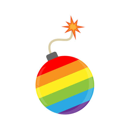 LGBT bomb icon vector illustration. Sexual identity pride symbol. Transgender, bisexual and others sign.のイラスト素材